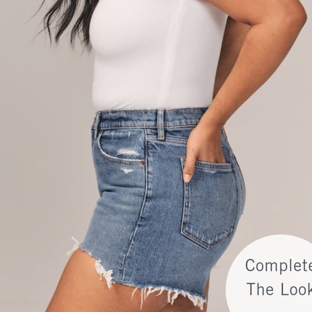 High Rise Distressed Mom Shorts - Picture 3 of 9